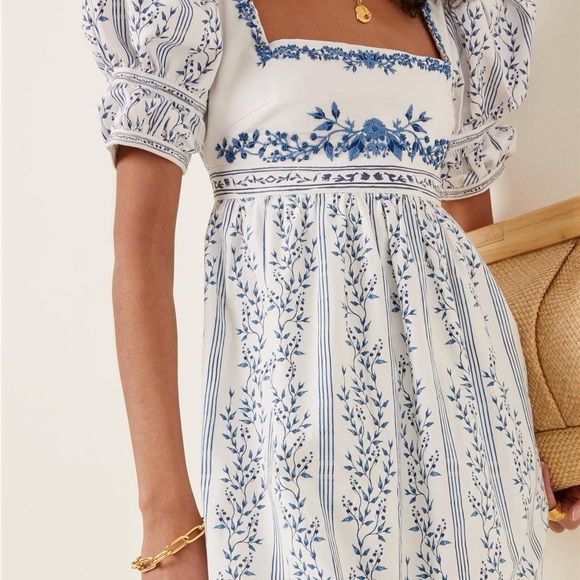 Agua by Agua Bendita Pistacho grosellas-printed poplin dress maxi floral - Picture 4 of 12